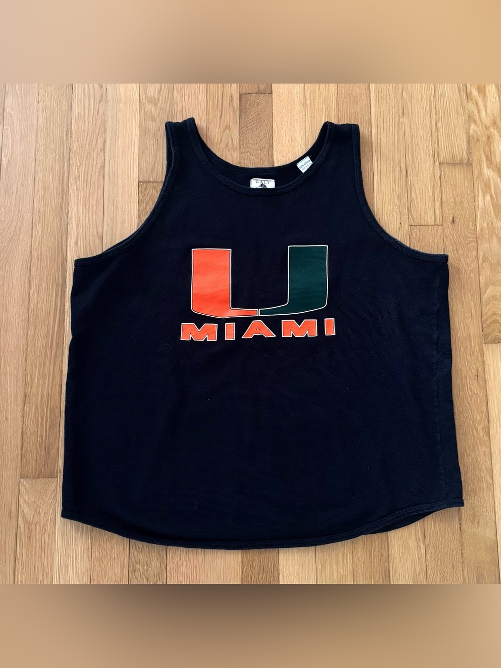 Vintage 90s Miami Hurricanes Tank Top Mens Large Galt Sand USA Made Waffle